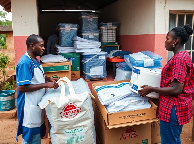 Distribution de matériel médical au centre de santé de Namibe